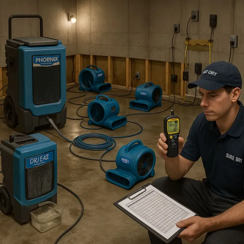 Structural Drying and Dehumidification process in Rock Island, FL